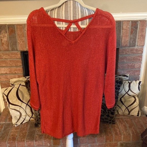 🍁Chicos | Rust/Burnt Orange Spring Sweater | Chico’s Size: 1 ( Medium) - Picture 5 of 6